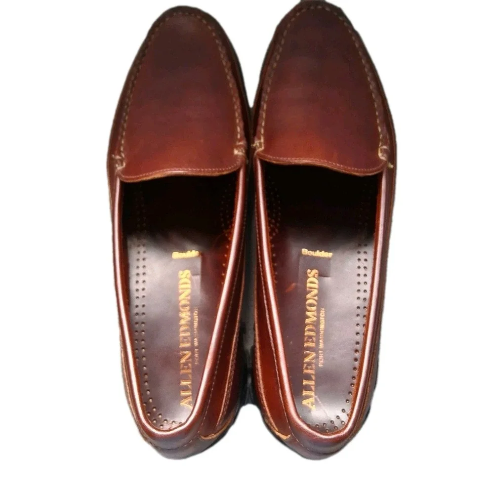 Allen Edmonds Port Washington Boulder Mens 12 D Hand Made Leather Loafers, Brown